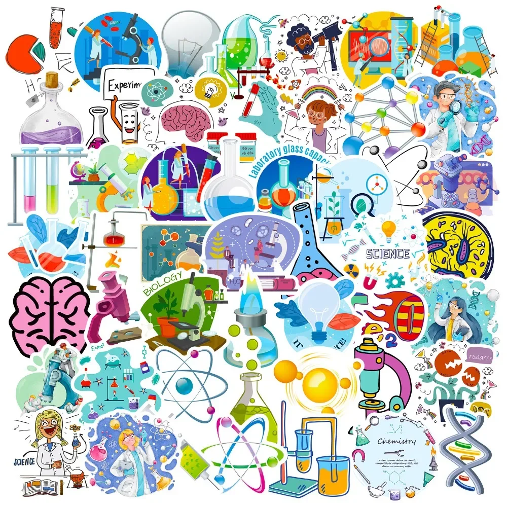 Vintage Fashion Magazine - 50PCS Cartoon Science Lab Sticker Aesthetic
