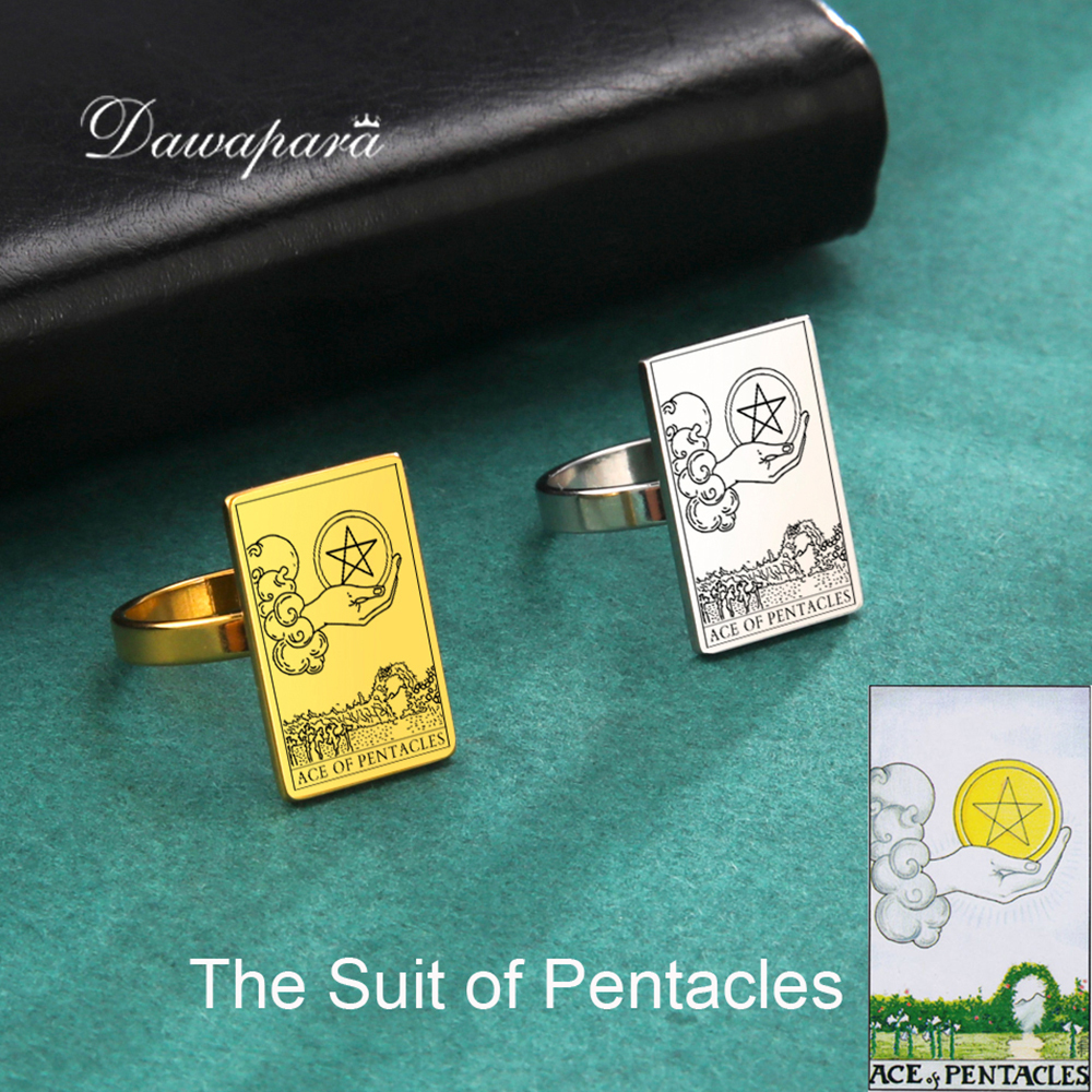 Vintage Fashion Postcards - Dawapara Tarot Cards Stainless Steel Ring