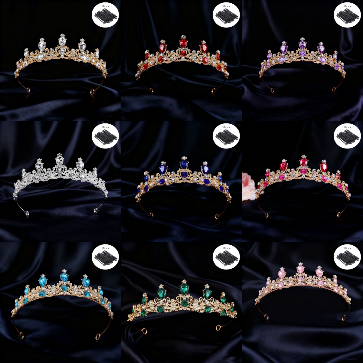 Vintage Fashion Aesthetic - Bridal Tiara Vintage Scroll Rhinestone Queen