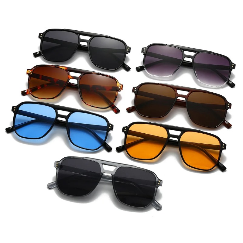 Vintage Fashion Images - Vintage Men Women Double Bridges Sunglasses