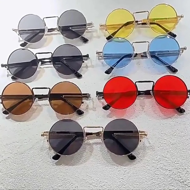 Vintage Fashion Images - Vintage Metal Frame Round Sunglasses Women