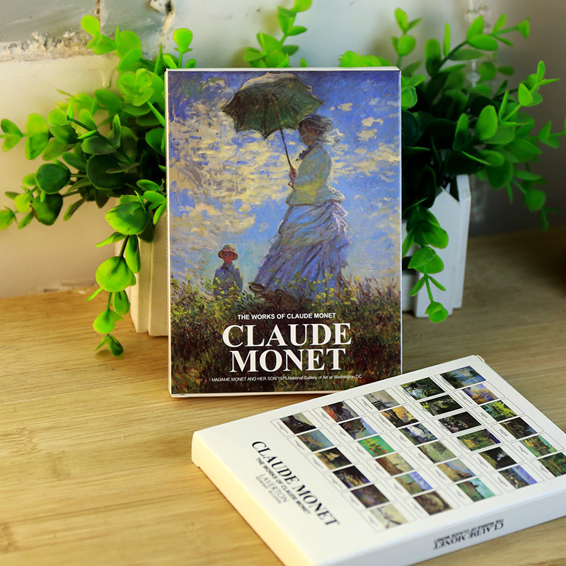 Vintage Fashion Postcards - 30 Sheets Claude Monet Oil Painting