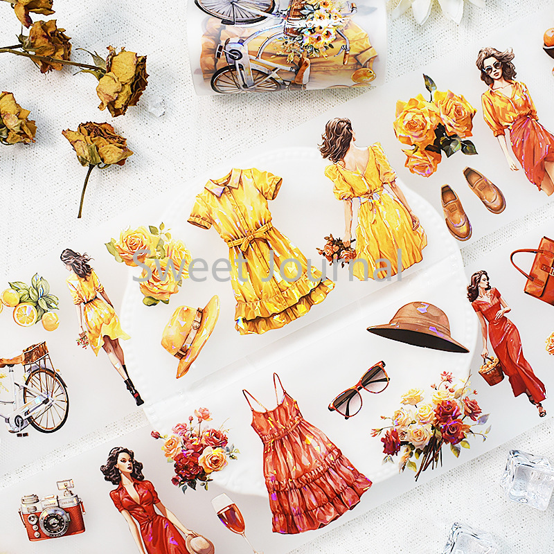 Vintage Fashion Journal - 2m/Roll Vintage Lady PET Tape Fashion