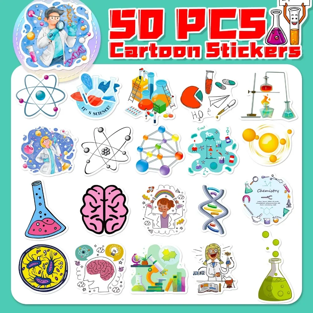 50PCS Cartoon Science Lab Stic - Vintage Fashion Magazine のレビューと価格
