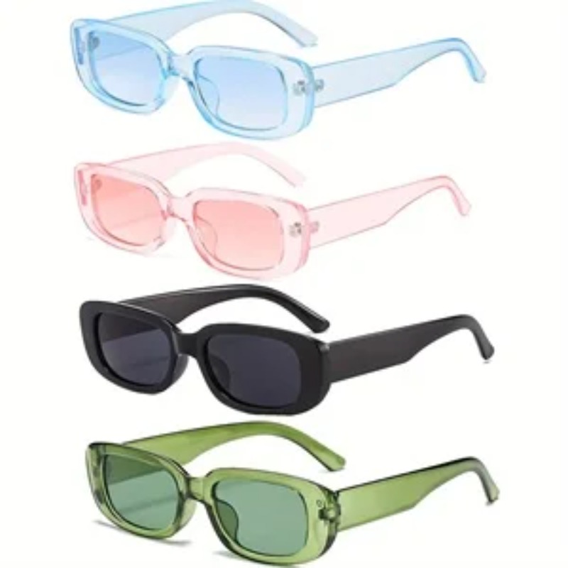 1/4pcs New Small Square Sungla - Vintage Fashion Brands のレビューと価格