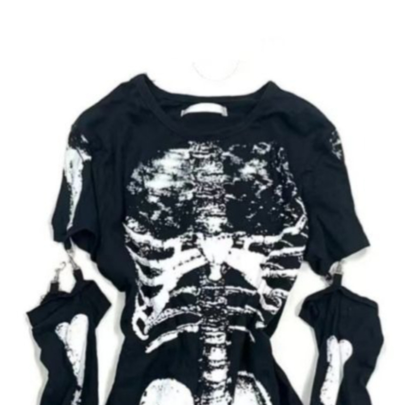 Gothic Skeleton Graphic T-Shir - Vintage Fashion Subculture のレビューと価格
