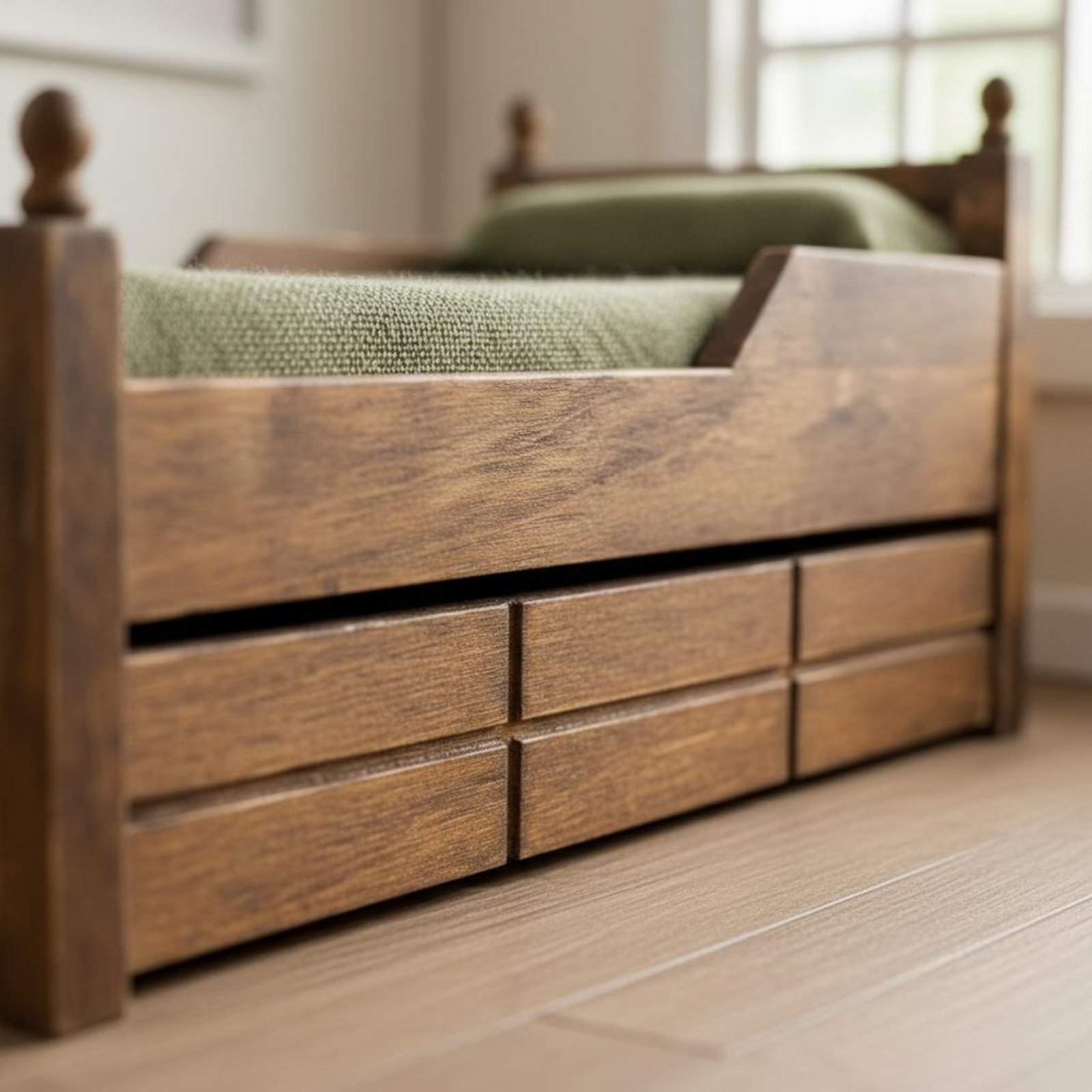 1:12 Scale Wooden Bed Handmade - Vintage Fashion Design のレビューと価格