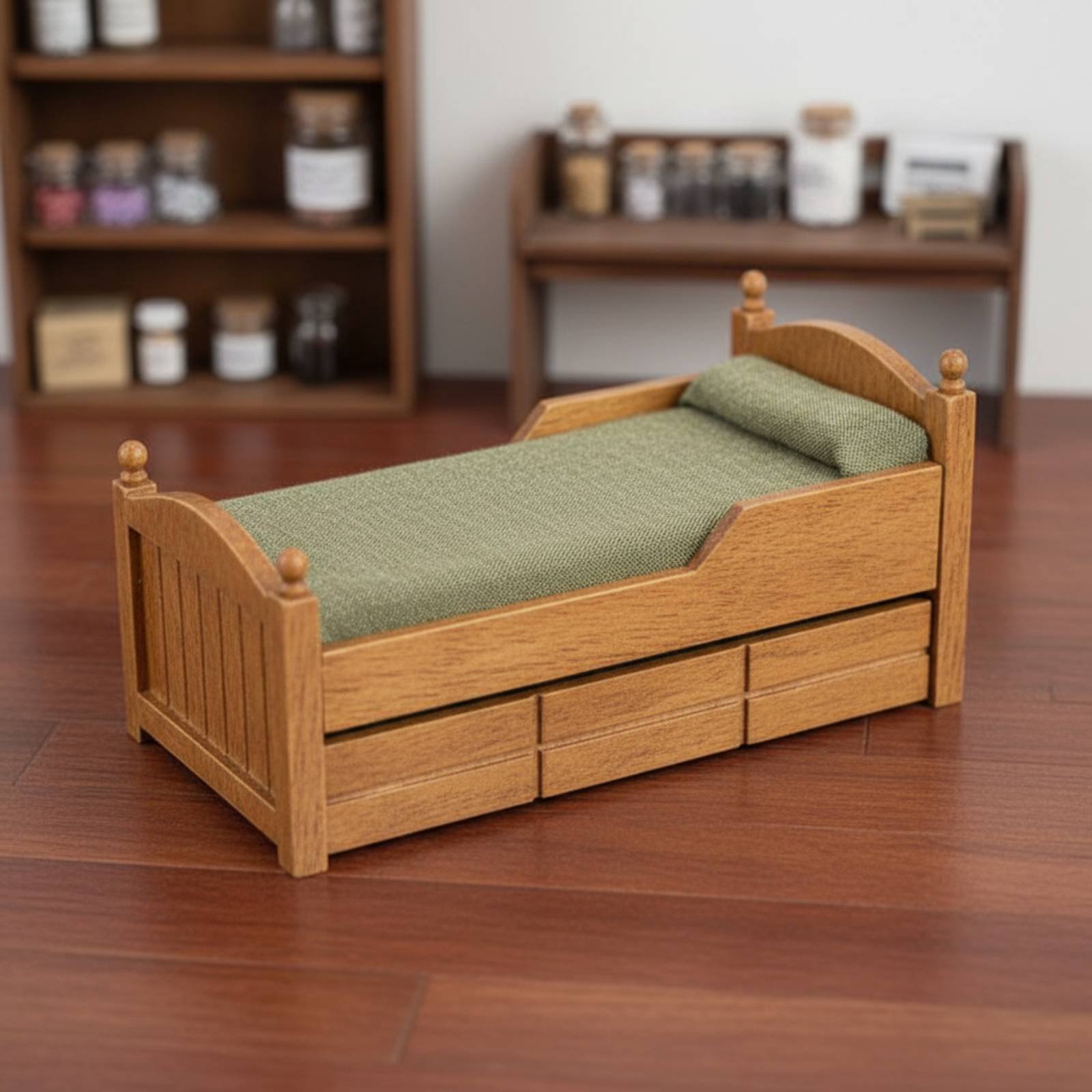 1:12 Scale Wooden Bed Handmade - Vintage Fashion Design のレビューと価格