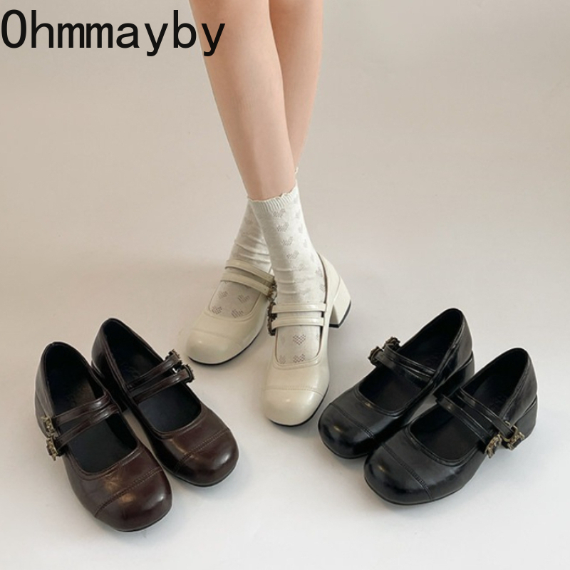 Vintage Thick Heel Women Mary  - Vintage Fashion Aesthetic のレビューと価格