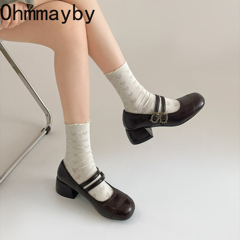 Vintage Thick Heel Women Mary  - Vintage Fashion Aesthetic のレビューと価格