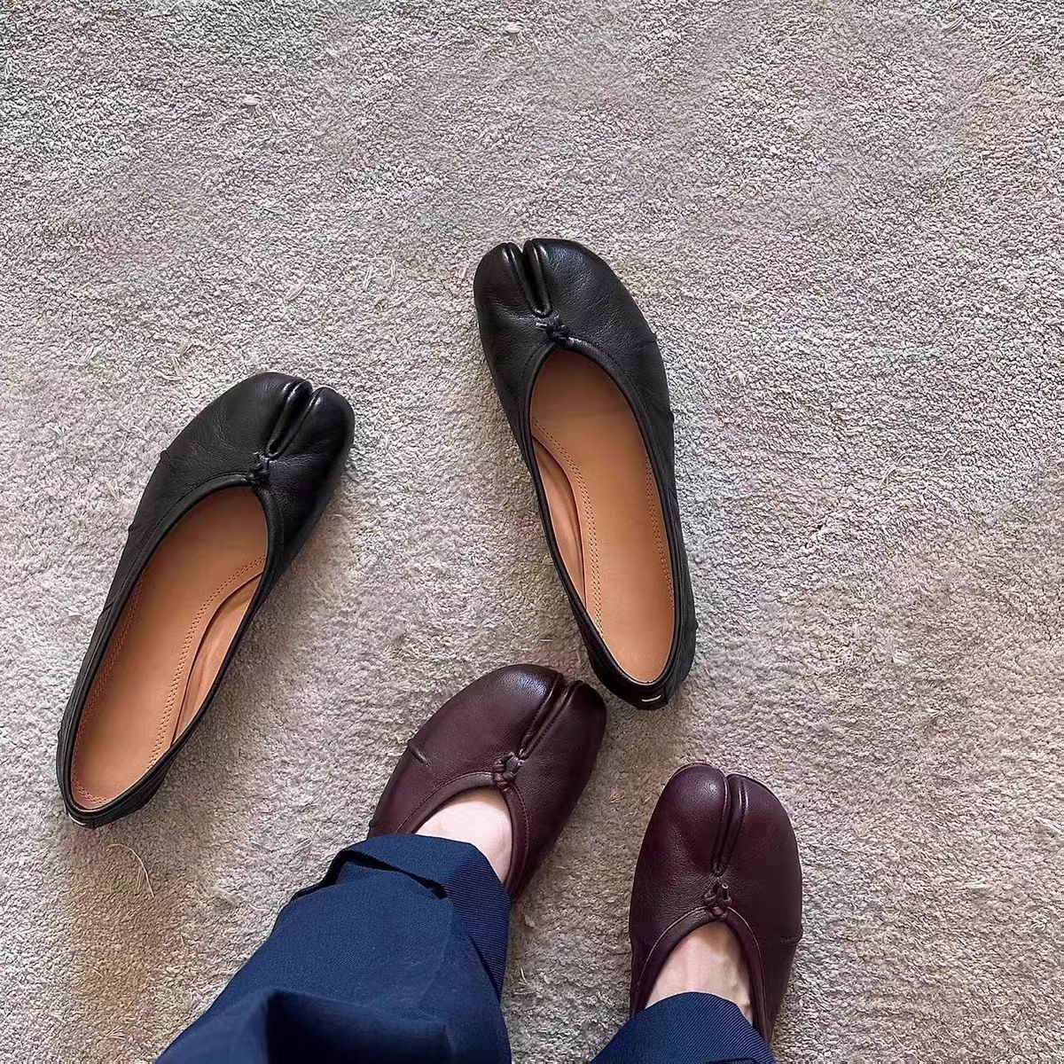 Fashion Split Toe Flat Hoof Ma - Vintage Fashion Aesthetic のレビューと価格