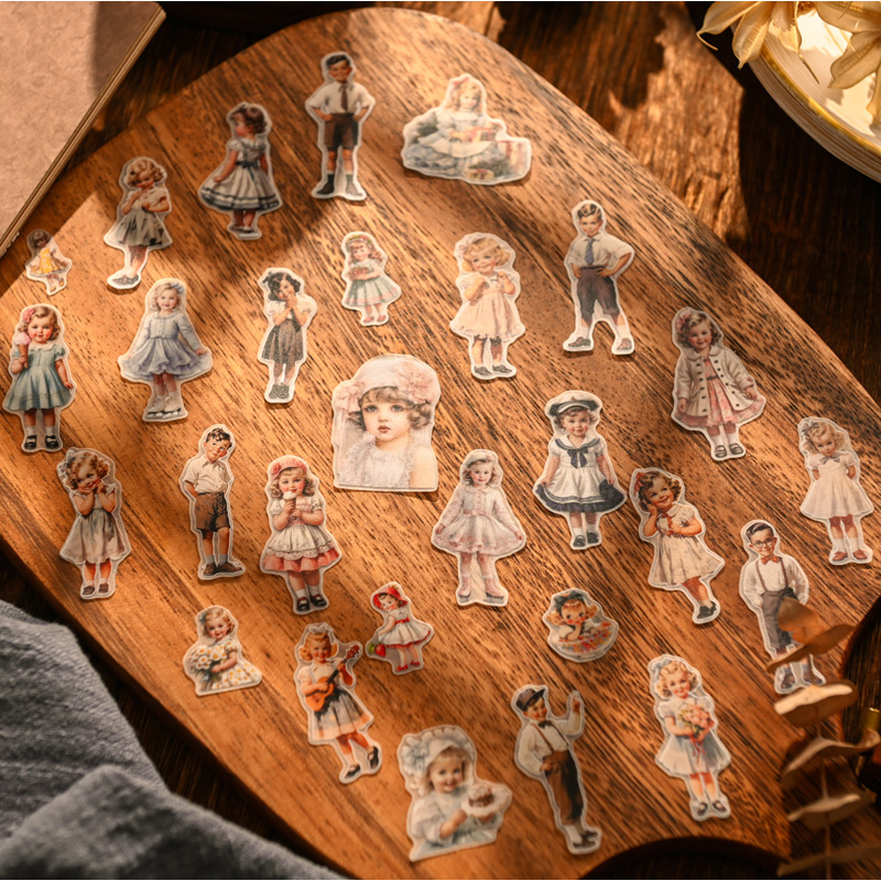 50pcs Vintage Kids Stickers Ju - Vintage Fashion Journal のレビューと価格