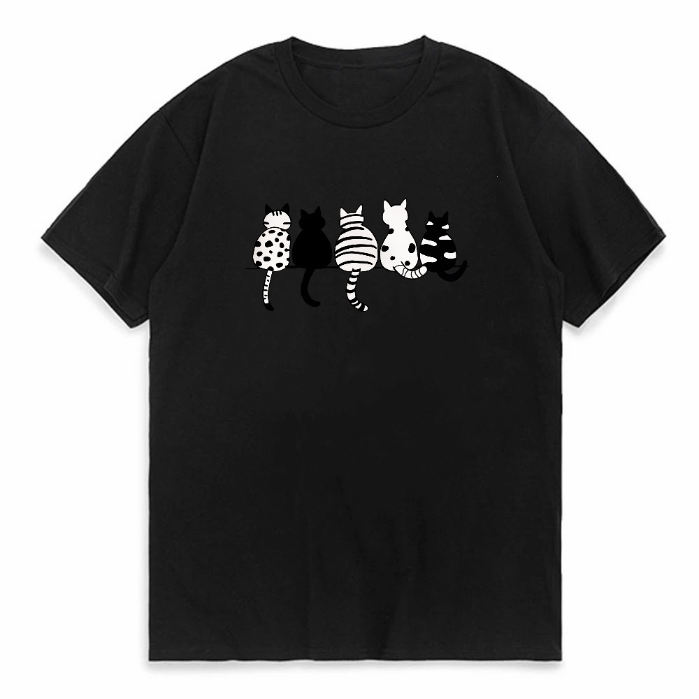Cat Gang Drawing T-Shirt Women - Vintage Fashion Drawings のレビューと価格