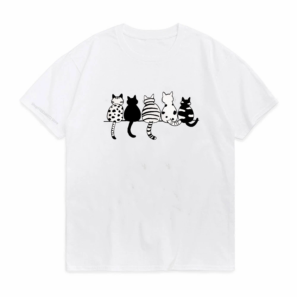 Cat Gang Drawing T-Shirt Women - Vintage Fashion Drawings のレビューと価格