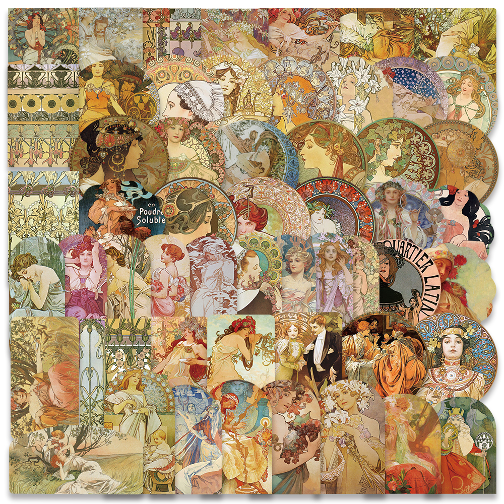 54PCS Vintage Stickers Retro V - Vintage Fashion Magazine のレビューと価格