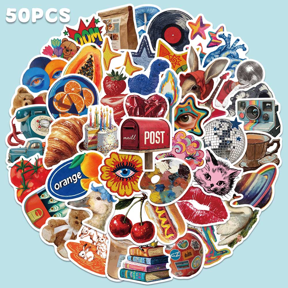 50pcs Vintage Y2K Sticker Fash - Vintage Fashion Magazine のレビューと価格