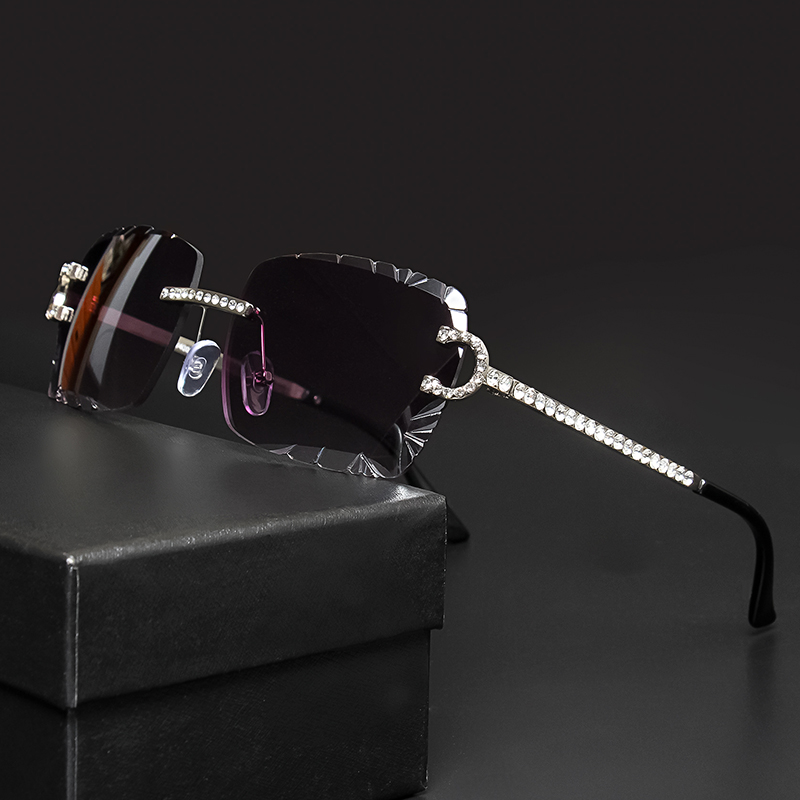 Fashion Rimless Square Sunglas - Vintage Fashion Images のレビューと価格