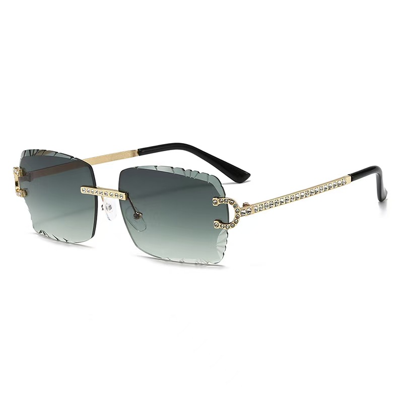 Fashion Rimless Square Sunglas - Vintage Fashion Images のレビューと価格