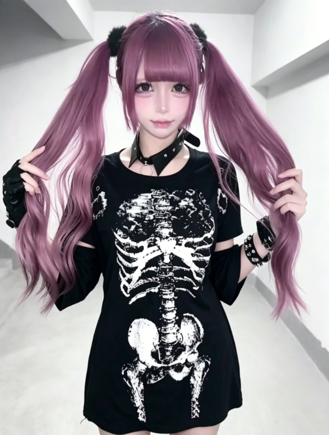Japanese Gothic Skeleton Graph - Vintage Fashion Subculture のレビューと価格