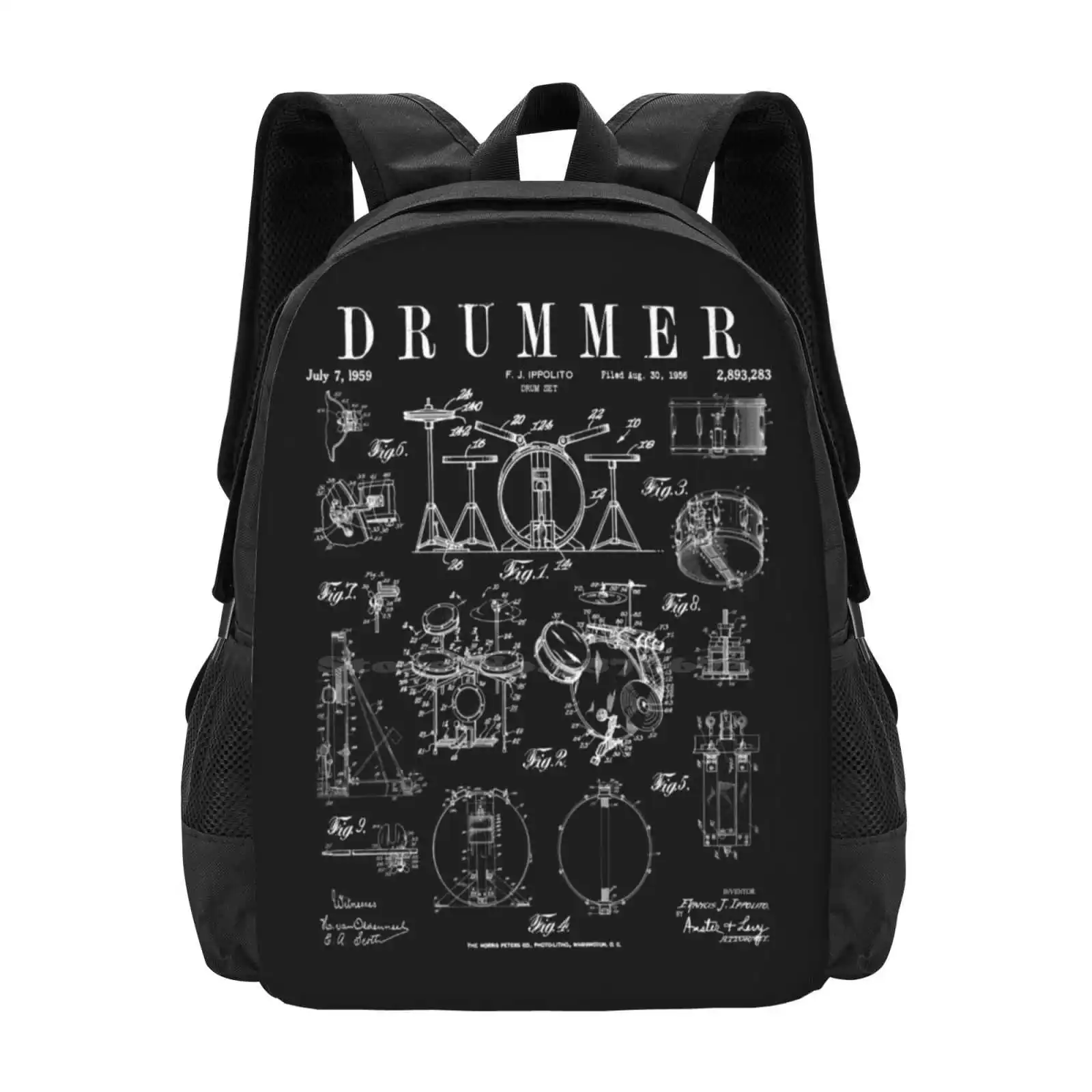 Drum Set Kit Vintage Patent Dr - Vintage Fashion Drawings のレビューと価格