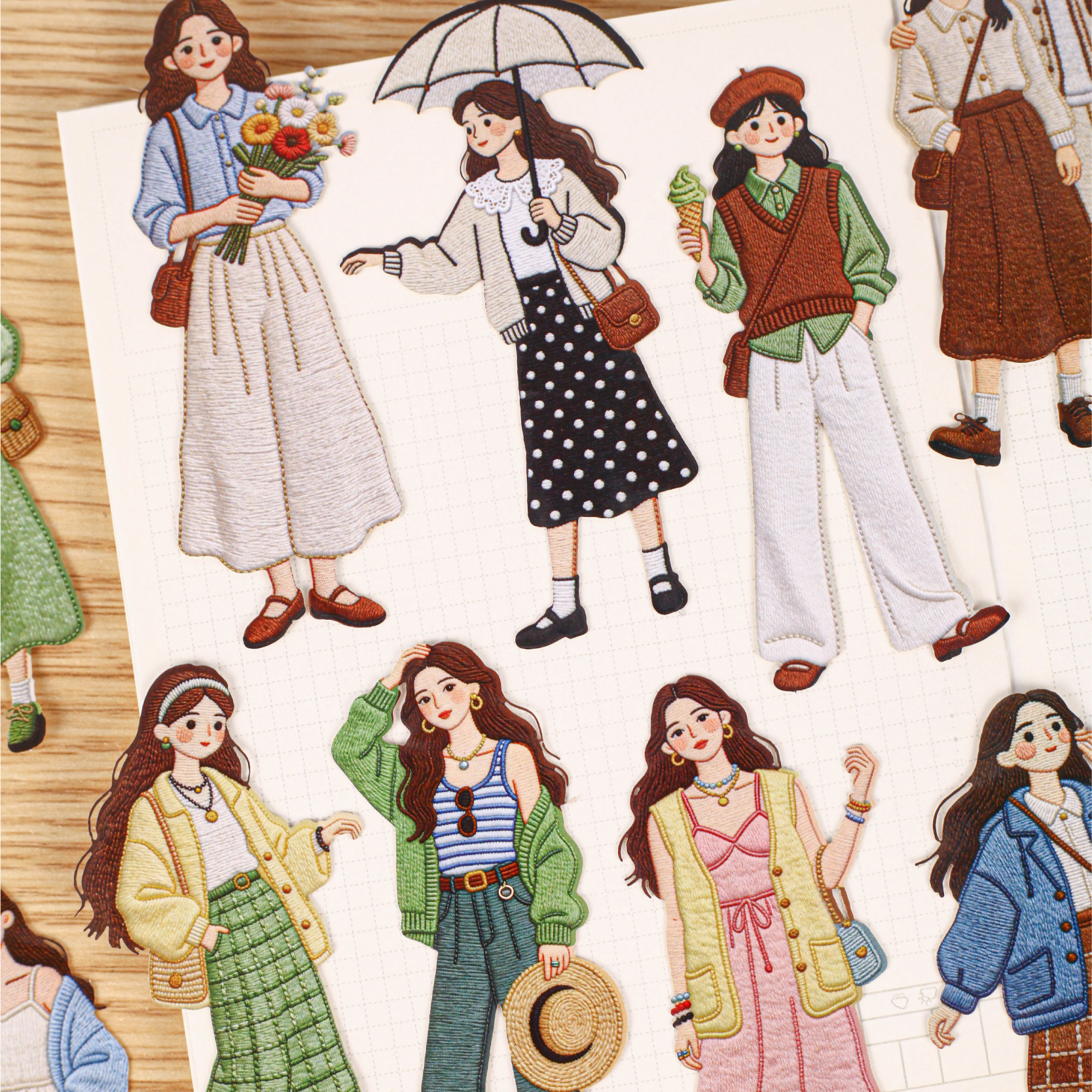 16pcs  Retro Fashion Character - Vintage Fashion Journal のレビューと価格