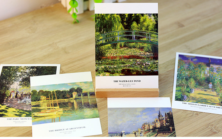 30 Sheets Claude Monet Oil Pai - Vintage Fashion Postcards のレビューと価格
