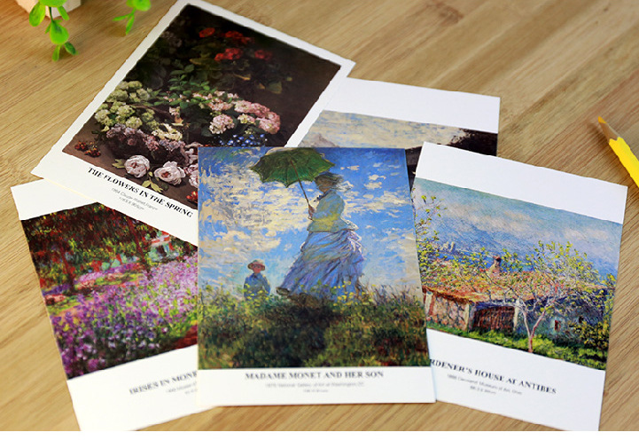 30 Sheets Claude Monet Oil Pai - Vintage Fashion Postcards のレビューと価格
